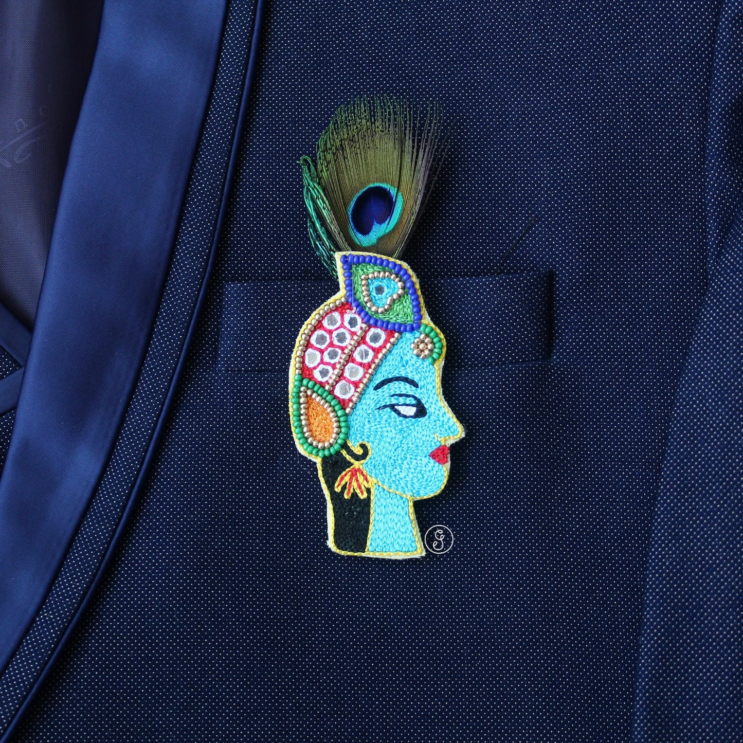 Divine Lord Krishna Handcrafted Wedding Brooch