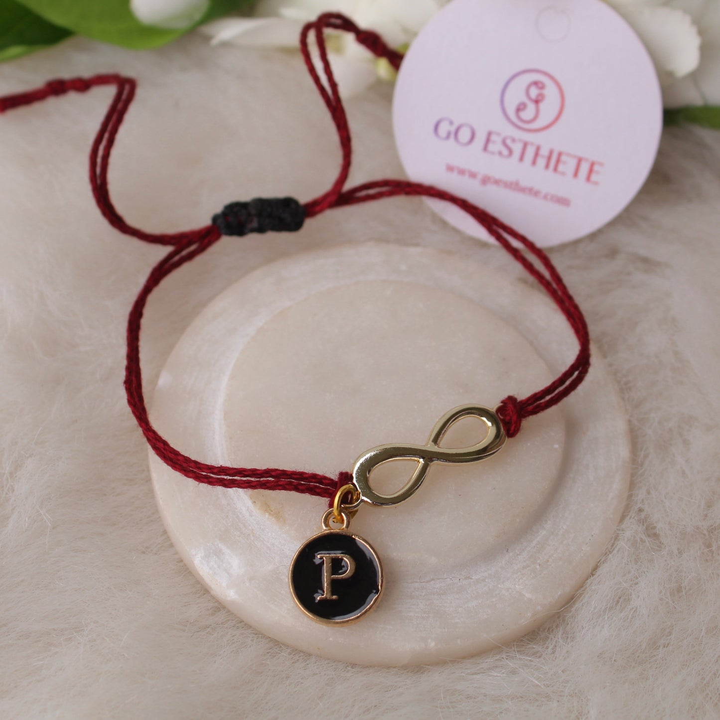 Name Initial Infinity Adjustable Unisex Bracelet