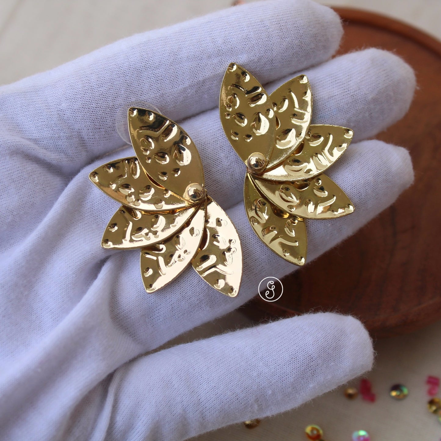 Stunning Leafy Golden Anti-Tarnish Earrings