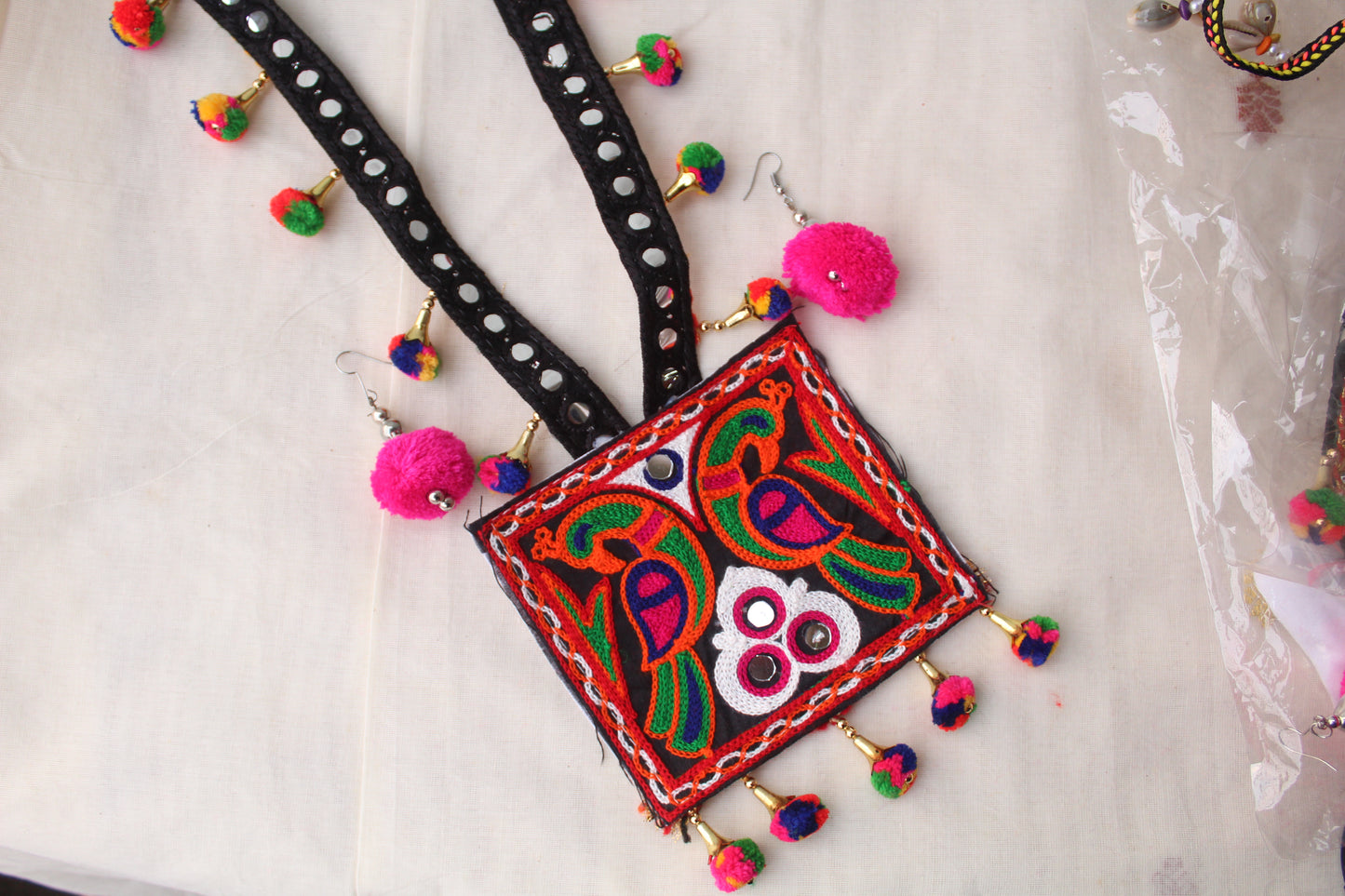 Handcrafted Gamthi Work Long Necklace Set