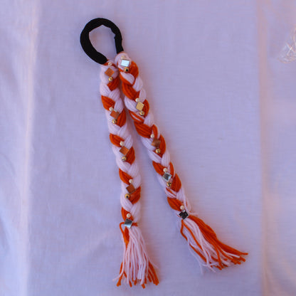 Colorful Woollen Braided Hair Rubber Band (Set of 5)