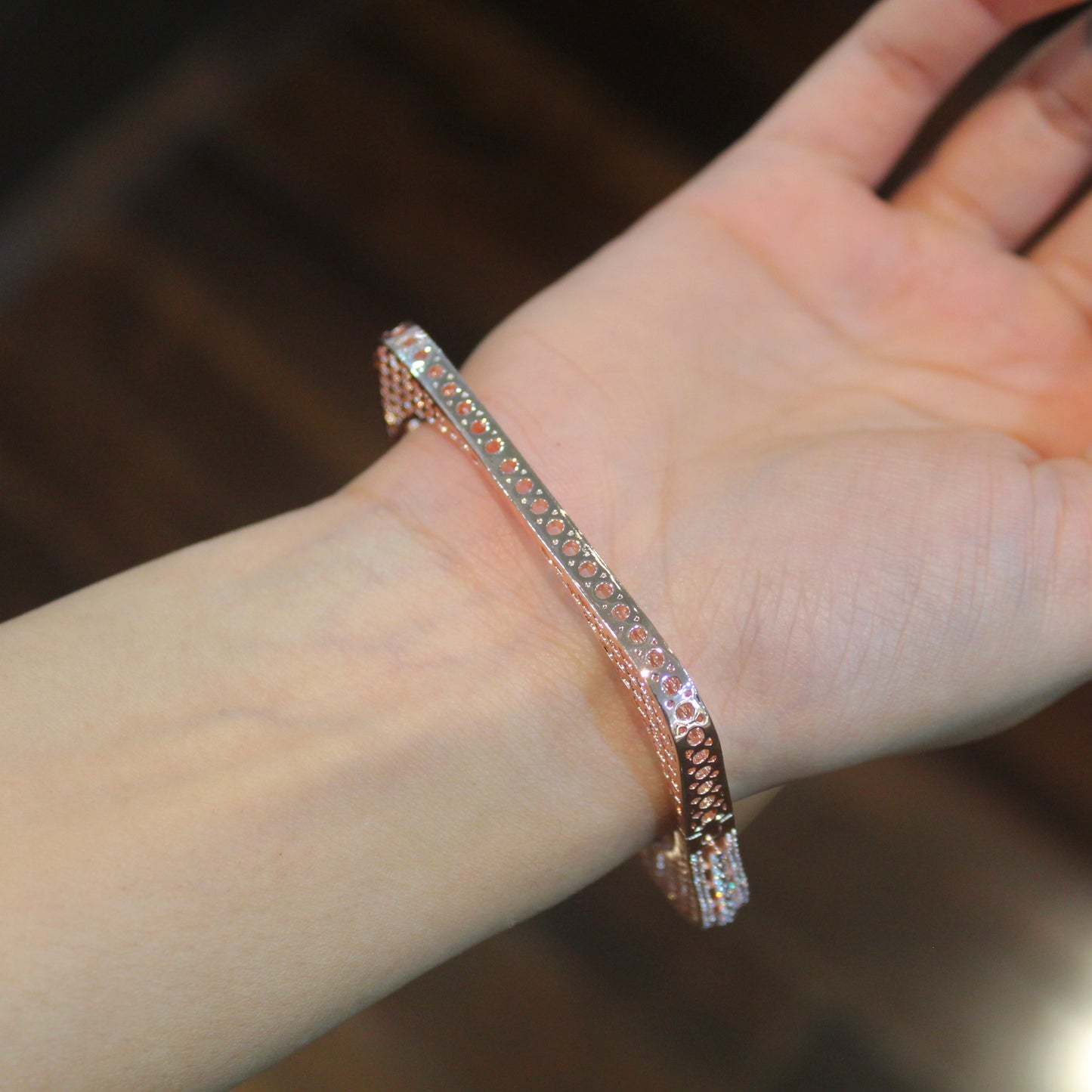 Real Lookalike Rose Gold Square Shaped Bracelet