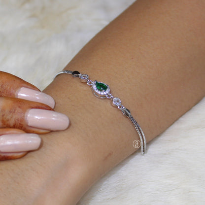 Emerald Drop 92.5 Sterling Silver Bracelet