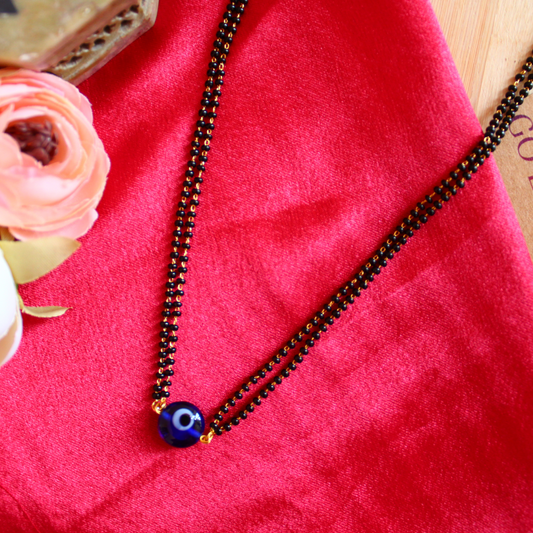 Blue Evil Eye Double Chain Mangalsutra