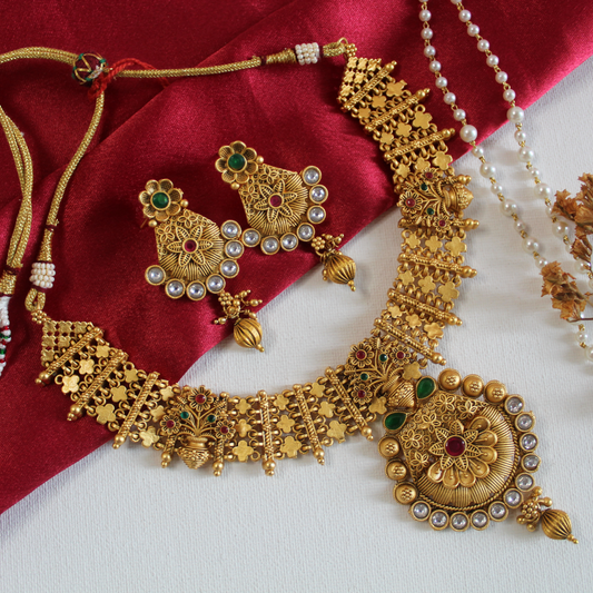 Gold Alike Brass Necklace Set